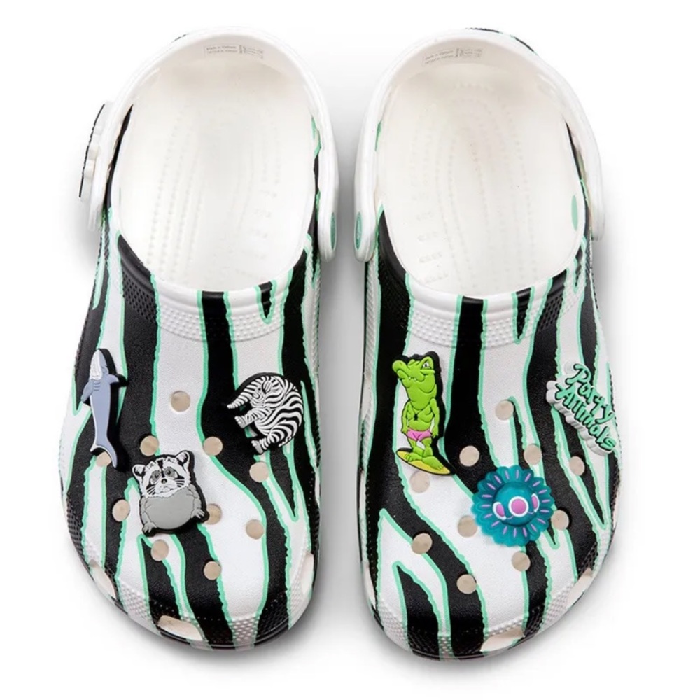 Crocs Classic Clogs, Ron English X Party Animals, White / Black, M10